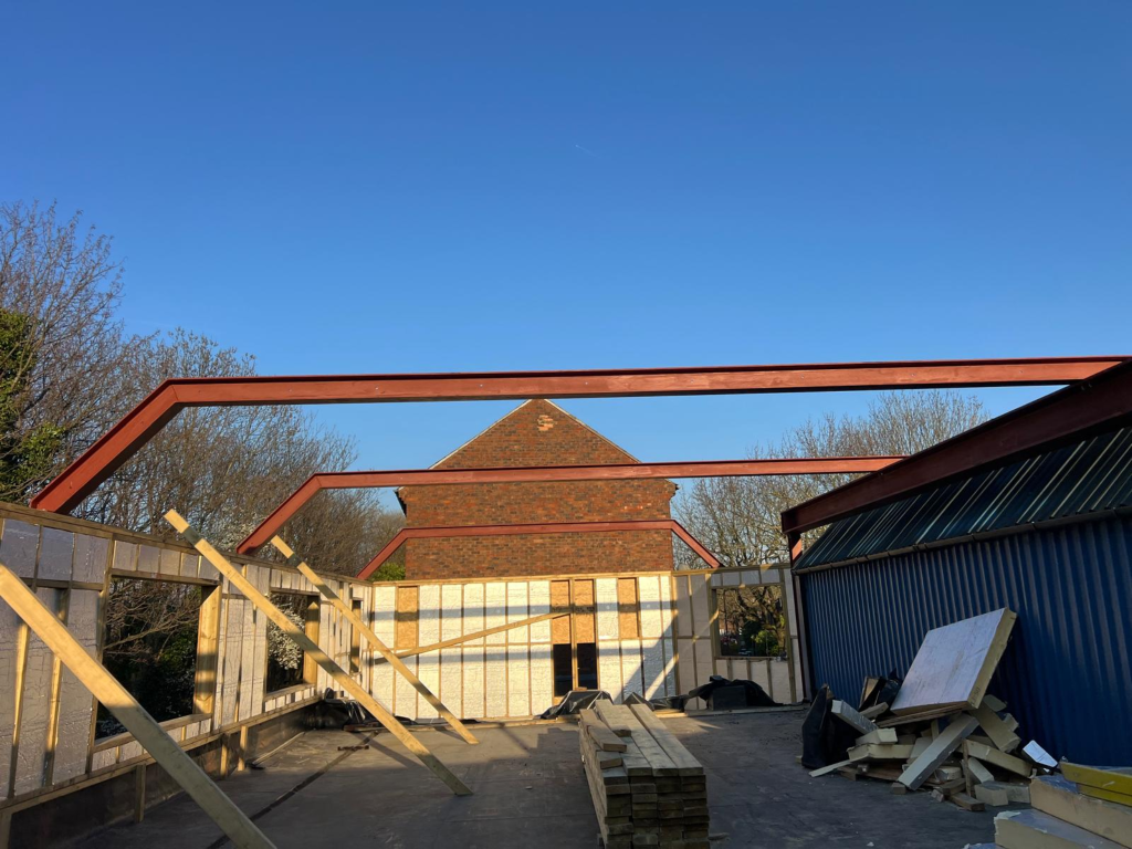 Structural steel installation at Winterburn Close in London N11 by James Steel